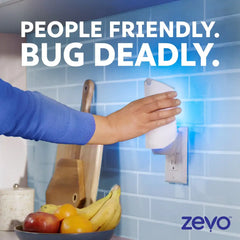 Zevo Flying Insect Indoor Light Fly Trap Starter Kit, Catches House Flies, Fruit Flies, Gnats and More - 1 Trap + 3 Refills